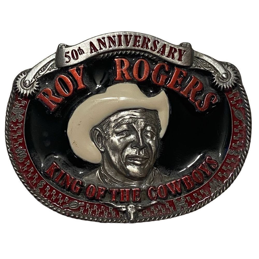 VINTAGE 1990 ROY ROGERS KING OF THE COWBOYS BELT BUCKLE # 8197 /10000
